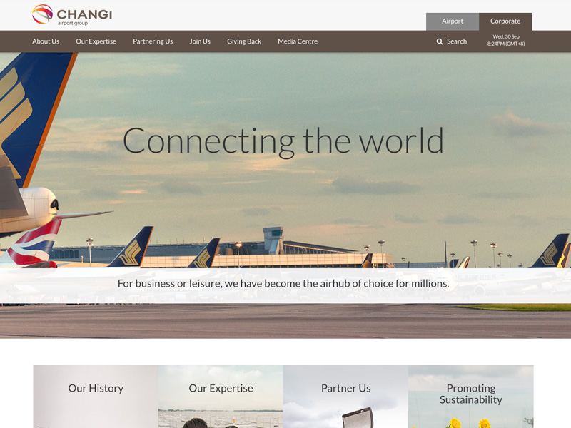 Changi Airport Group website image