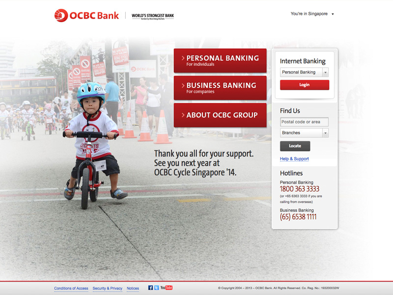 OCBC Bank website image