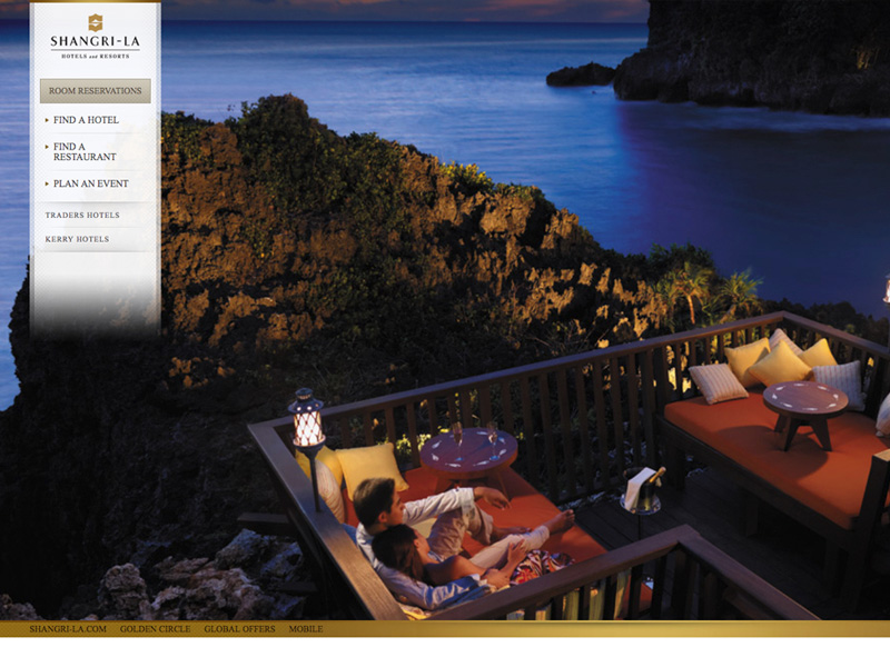 Shangri-La Hotels & Resorts website image