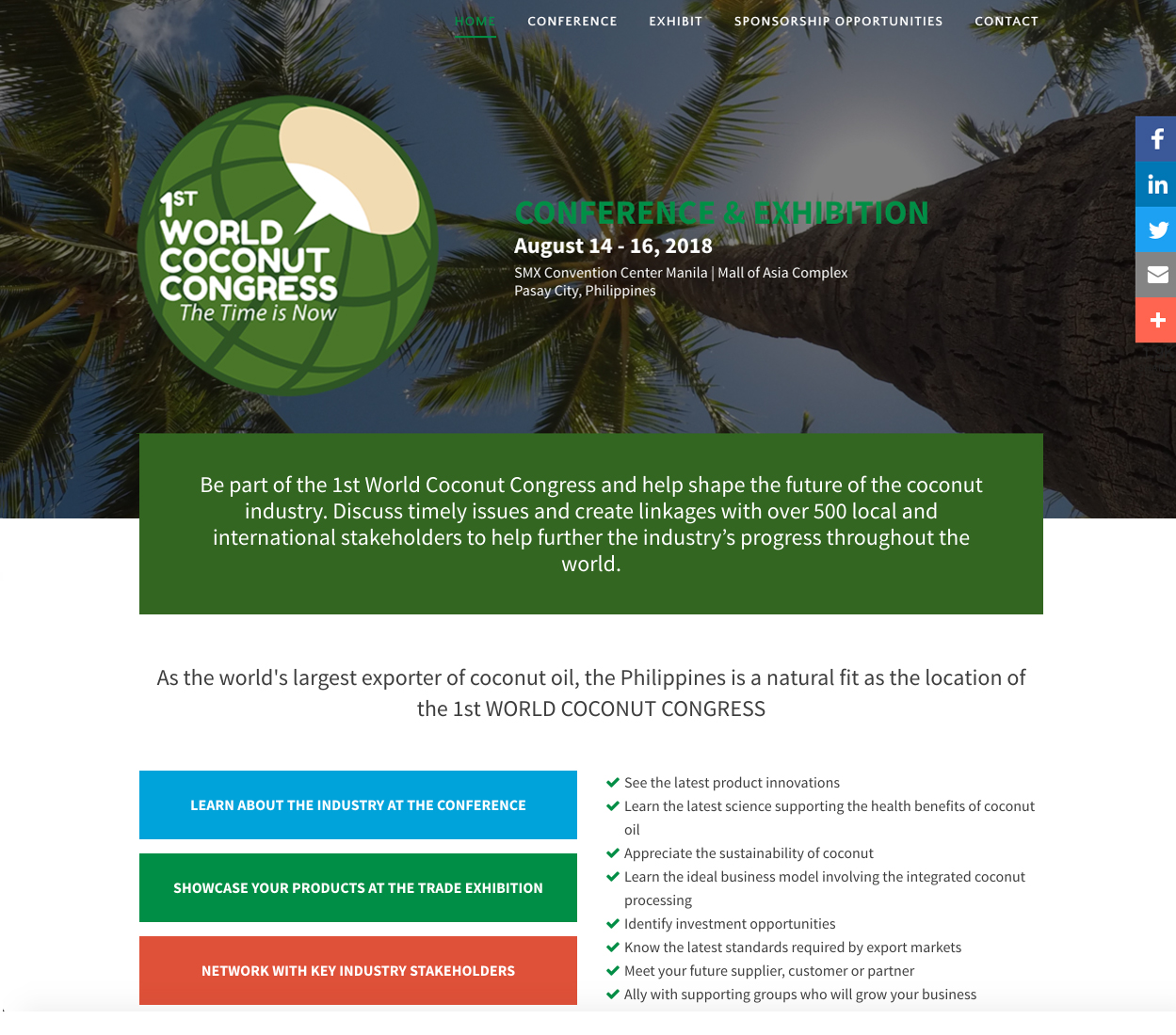 World Coconut Congress website image